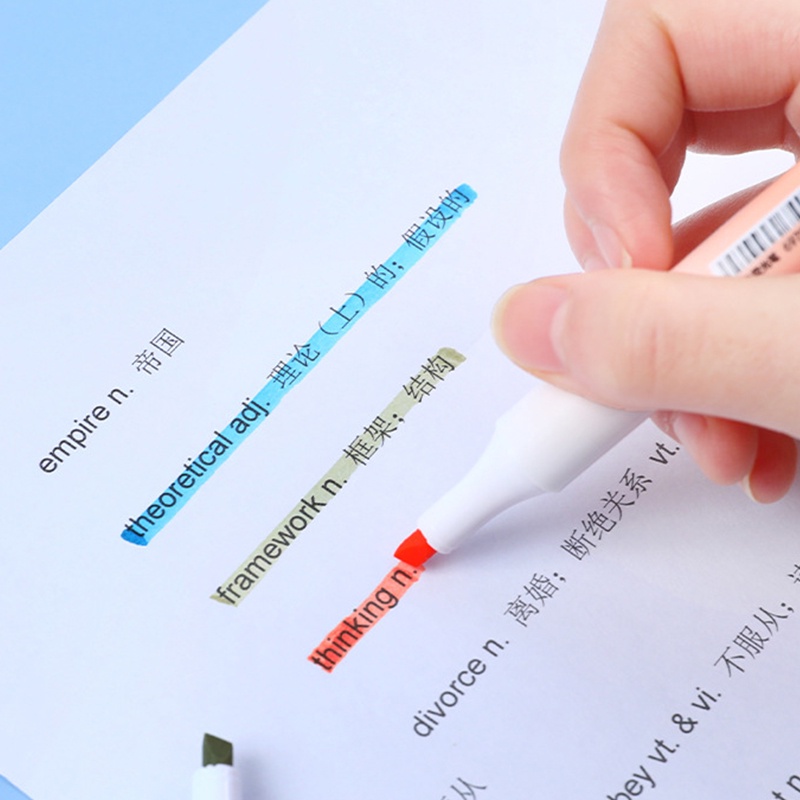 Set 4 Bút Dạ Quang Đầu Mềm Sức Chứa Lớn Màu gradient Cho Học Sinh