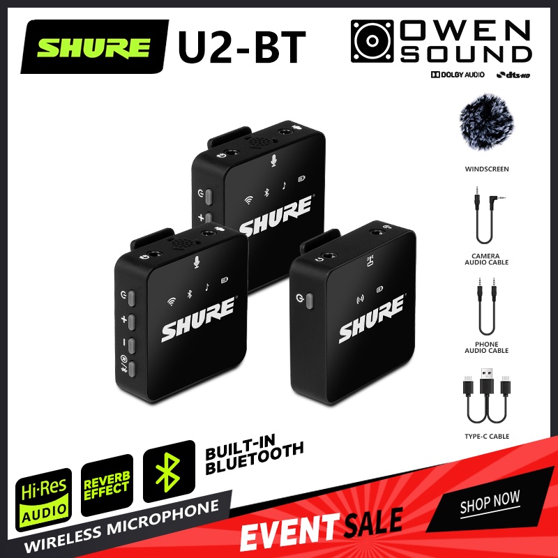 mic thu âm cho điện thoại SHURE U1-BT U2-BT lavalier mic thu âm Bluetooth Kết nối điện thoại di động để chơi nhạc đệm