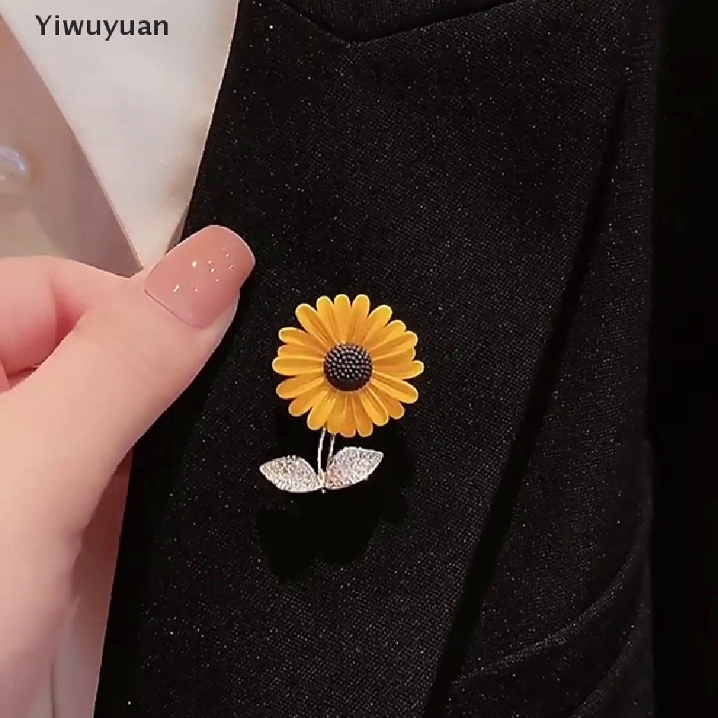 < Yiwuyuan > Ghim Cài Áo Hình Hoa Hướng Dương Tráng Men Unisex Làm Đẹp Văn Phòng Bán Chạy