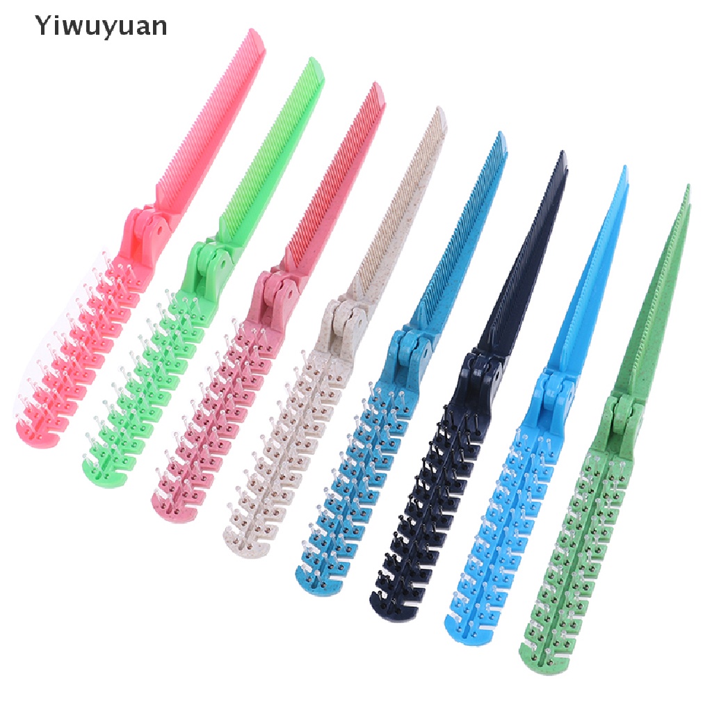 < Yiwuyuan > Lược Chải Tóc Hai Đầu Bằng Nhựa Có Thể Gập Lại Tự Làm Đẹp Khi Đi Du Lịch Cho Nữ