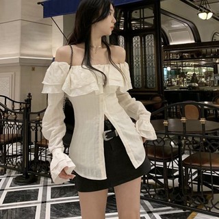 IELGY Áo Sơ Mi Một Mảnh Phong Cách Hàn Quốc Hợp Thời Trang Cho Nữ