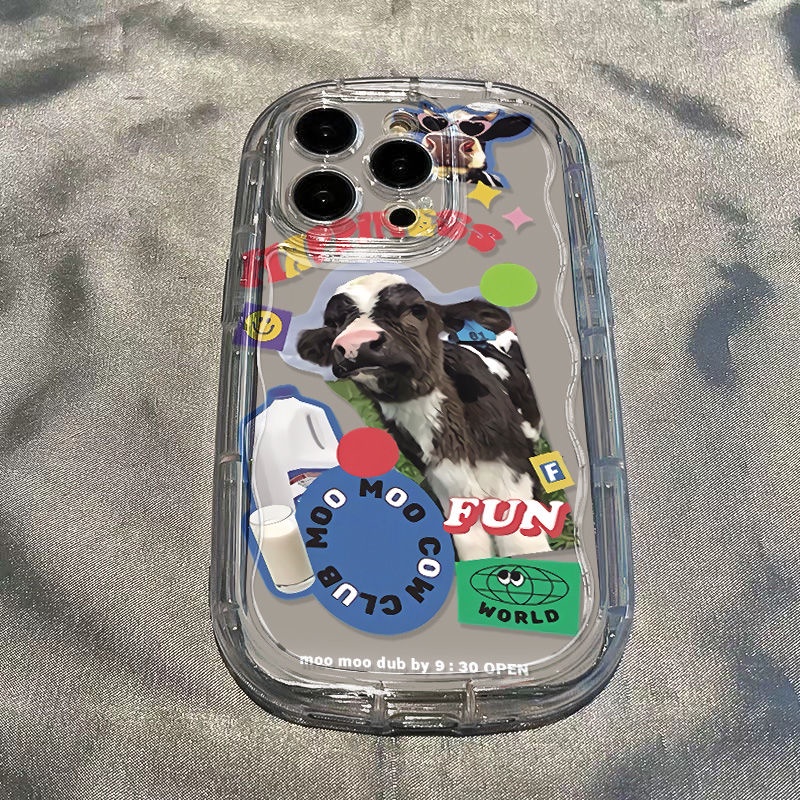 ✅Ốp Điện Thoại Mềm Trong Suốt Chống Sốc Hình Nhãn Bò Cho Iphone 7 / xs 11 1413 xr8p promax 12 / OIMF