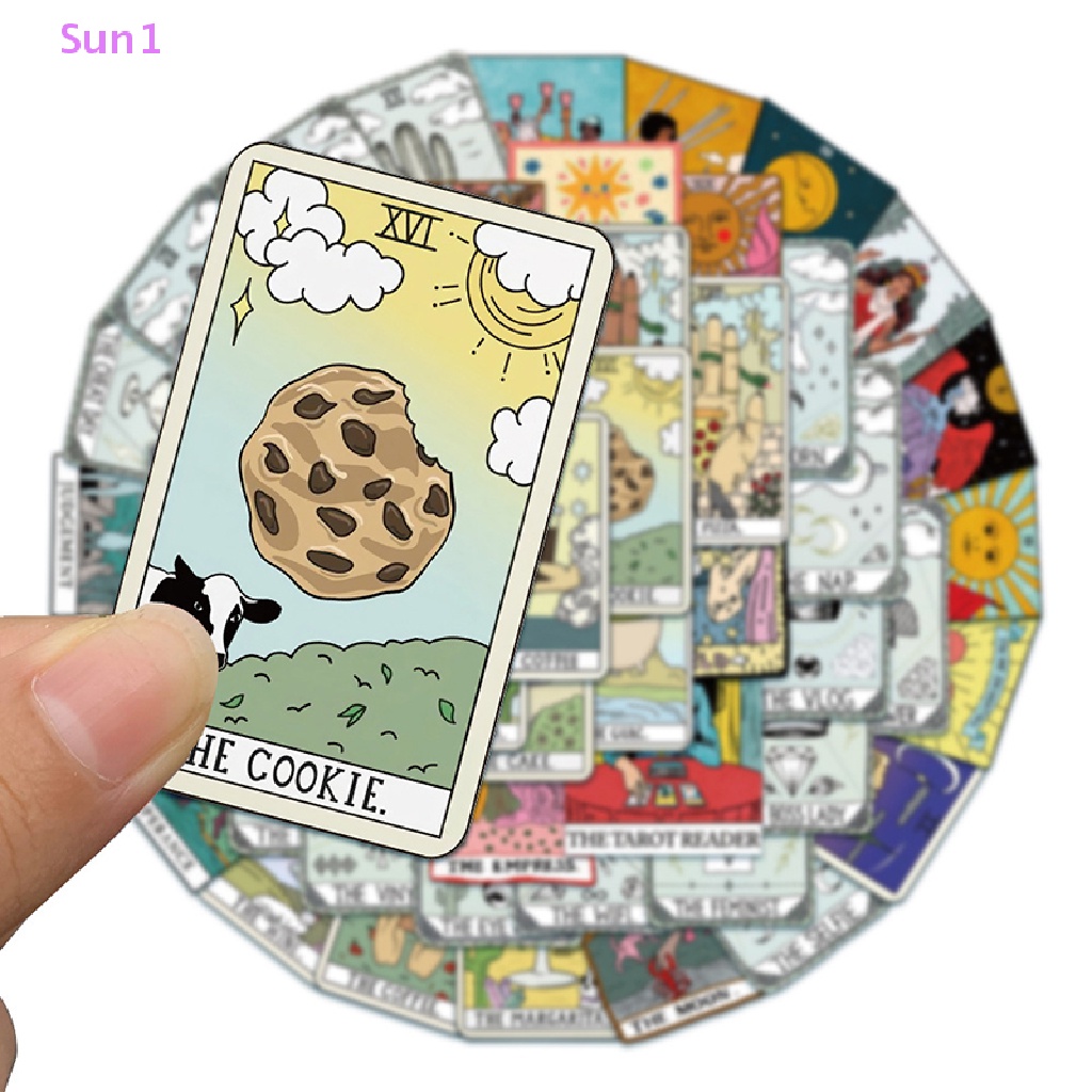 Set 50 Tấm Hình Dán Bài Tarot Chống Thấm Nước Độc Đáo