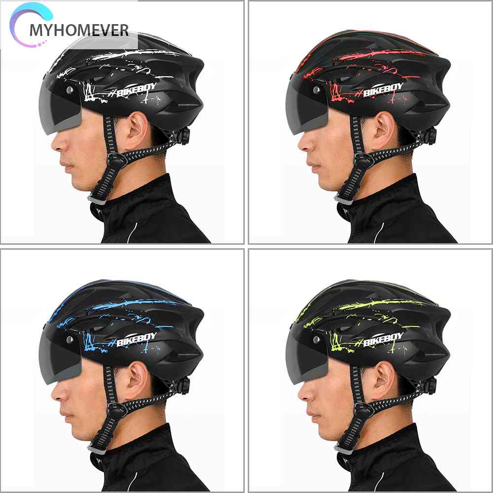 Mũ Bảo Hiểm Tích Hợp Kính Râm Thoáng Khí Cho Nam Và Nữ Đi Xe Đạp