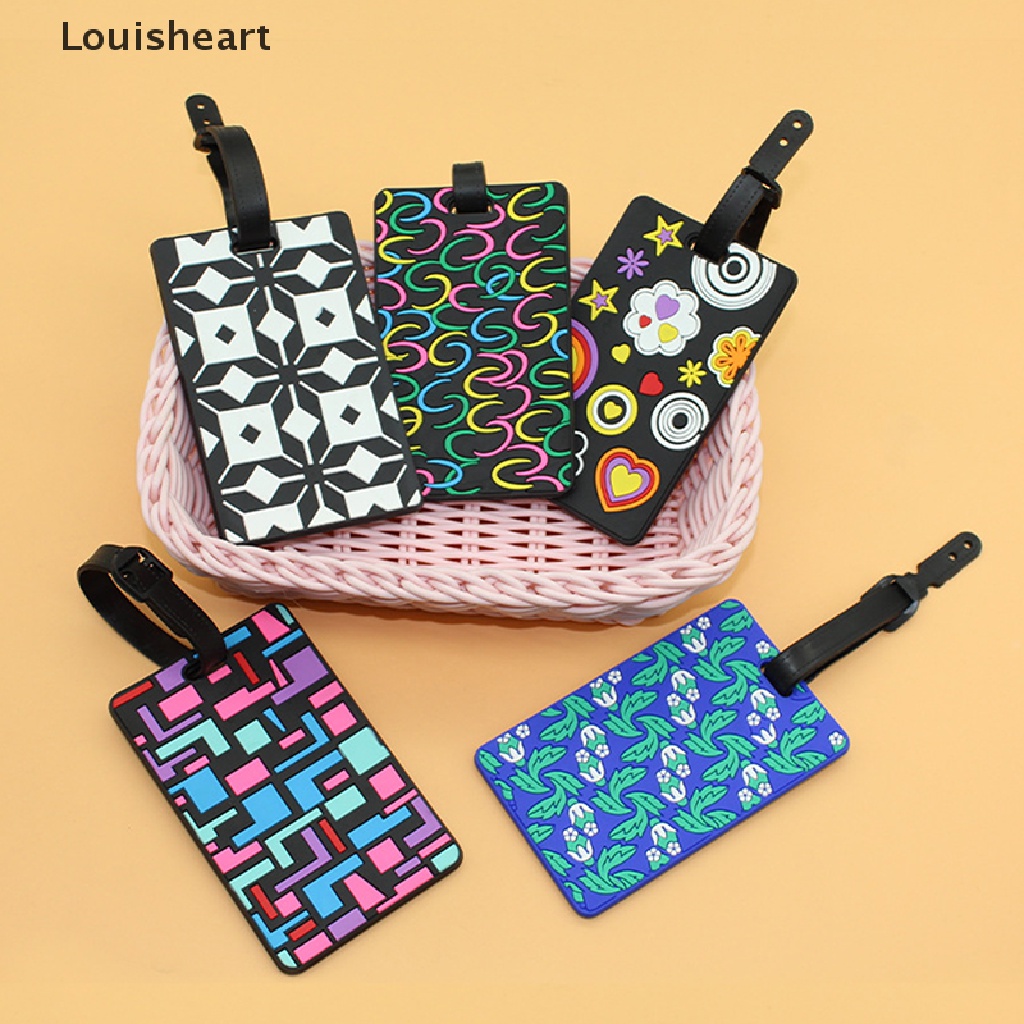 Thẻ Đeo Hành Lý Bằng Silicon Mềm Họa Tiết Hình Học Thương Hiệu Louisheart TFG