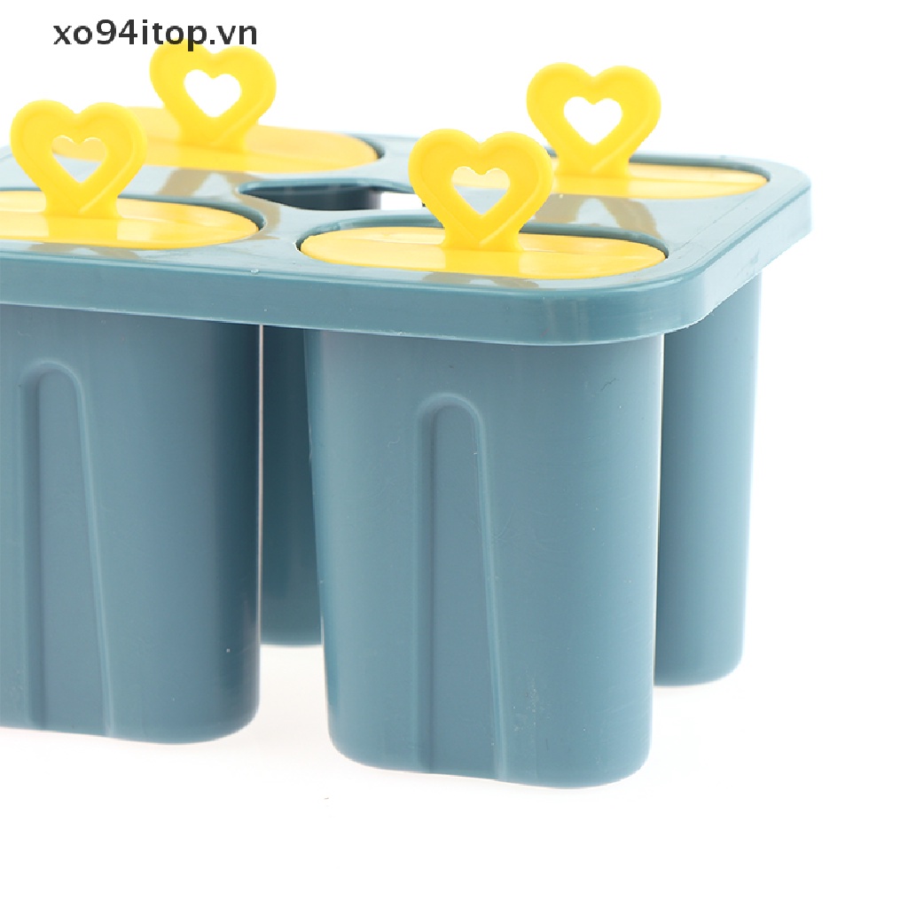 Khuôn Nhựa Làm Kem Que 4 Ngăn Tiện Lợi