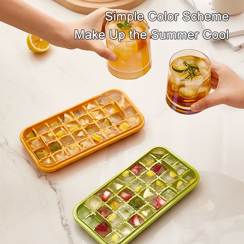 Khuôn Làm Đá Hình Vuông Cỡ Lớn Bằng Silicone 2023 Có Khay Để Xẻng Xúc Đá