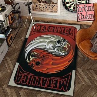 Thảm Trang Trí Metallica Rock N' Roll Vintage Aesthetic Decor Phòng Ngủ Phòng Khách Văn Phòng