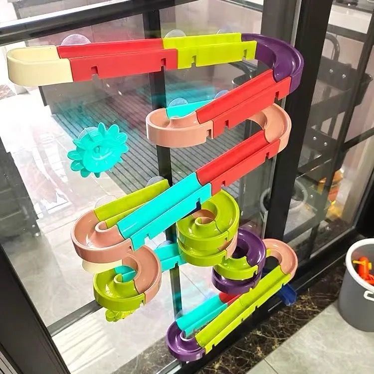 Đồ Chơi Bóng Lăn Đường Ray Trượt Và Khối Lắp Ráp Lớn Cho Bé Chơi Khi Tắm