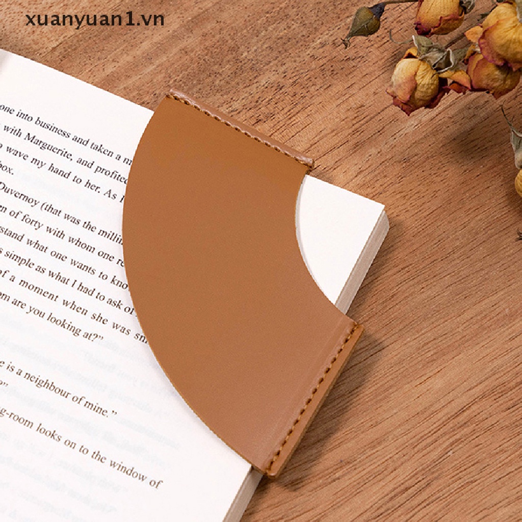 Xuan Kẹp Đánh Dấu Trang Sách Mini Bằng Da Hình Quạt Cầm Tay Vintage Làm Quà Tặng Cho Học Sinh / Trẻ Em