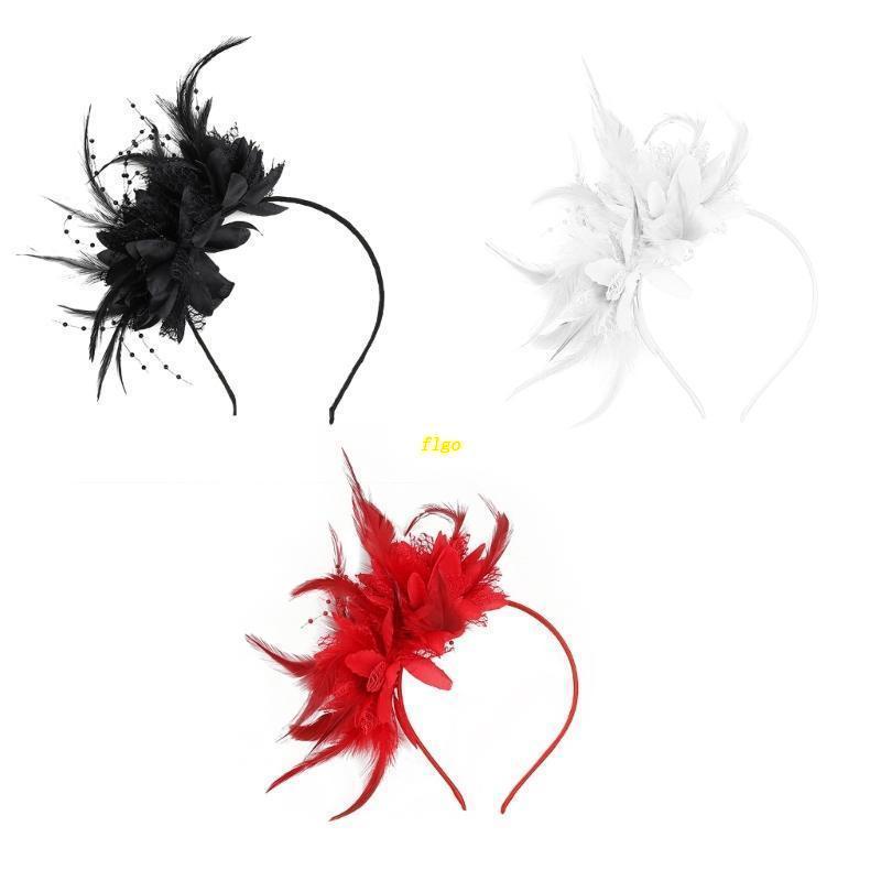 Flgo Băng Đô Cài Tóc Đính Lông Vũ Phong Cách Thời Trung Cổ Tinh Tế Dành Cho Trẻ Em