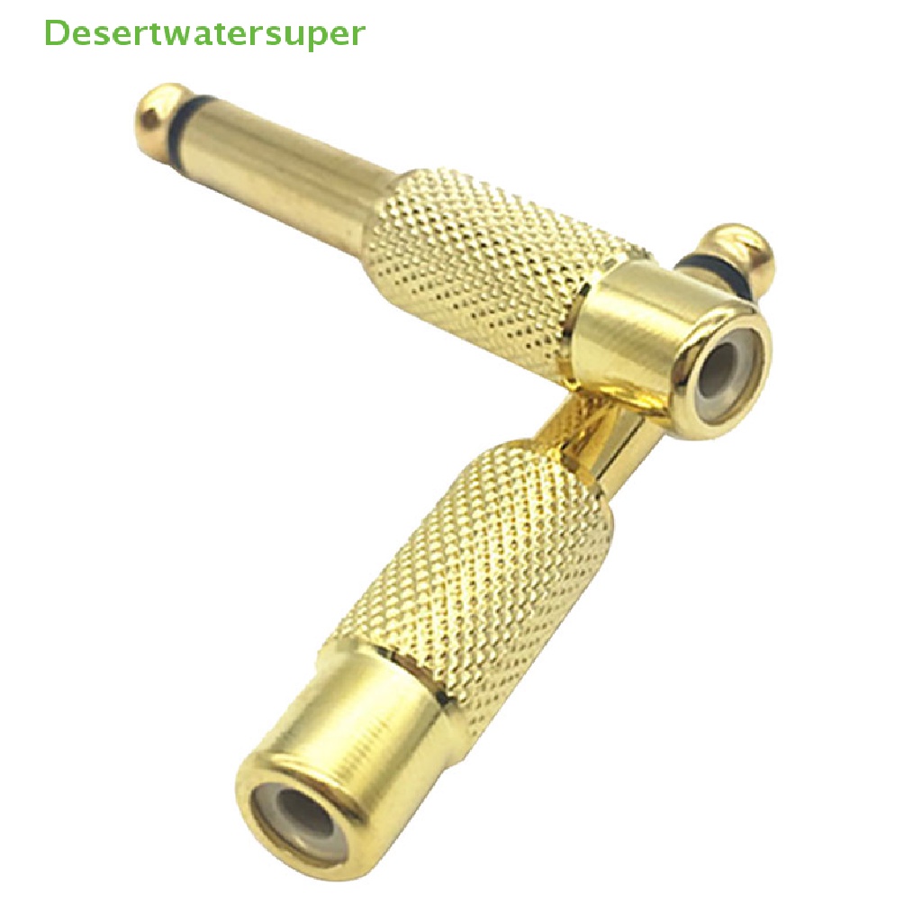 Set 2 Dây Cáp Chuyển Đổi Âm Thanh 6.35mm 1 / 4 &quot;Mono Male Sang RCA Female