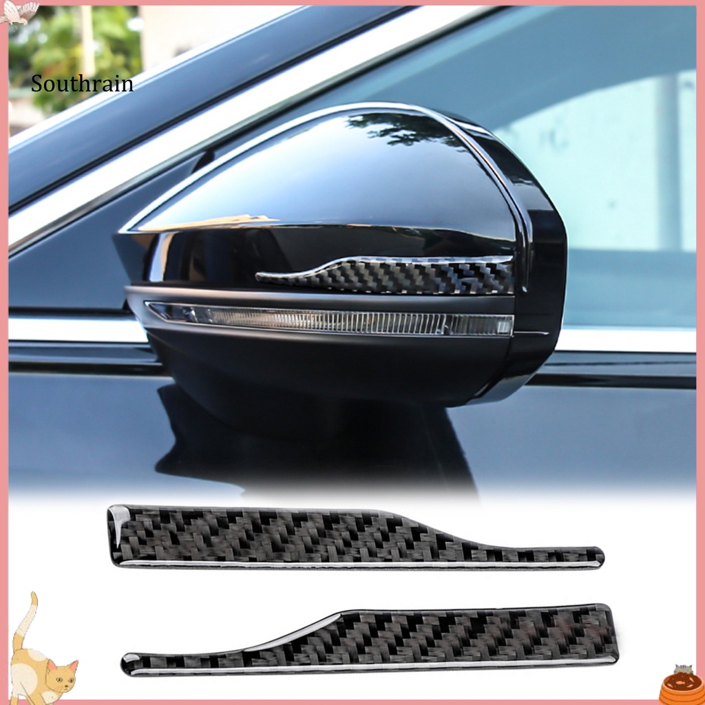 Bộ 2 Miếng Dán Kính Chiếu Hậu Chống Va Đập Bằng Sợi Carbon Cho Xe Hơi Audi A4L A6L A5 Q2L