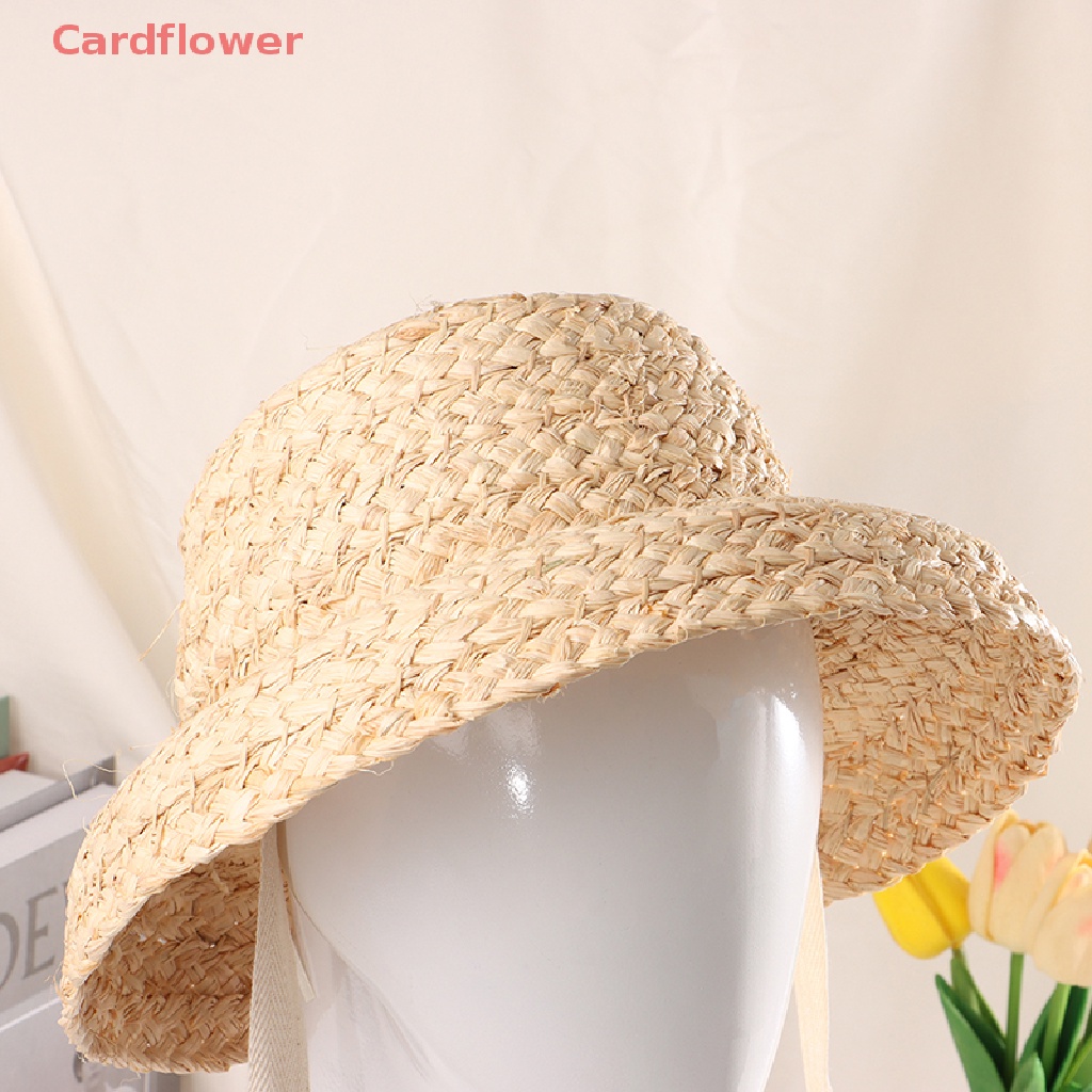 < Cardflower > Mũ Rơm Dệt Tay Phong Cách Raffia Cổ Điển Chống Nắng Cho Bé Trai Và Bé Gái Mới