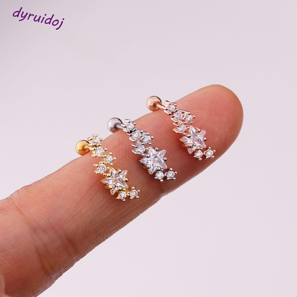 Bông Tai Ngôi Sao Đính Đá CZ DYRUIDOJ1|Quà Tặng Cong Độc Đáo Ấn Tượng
