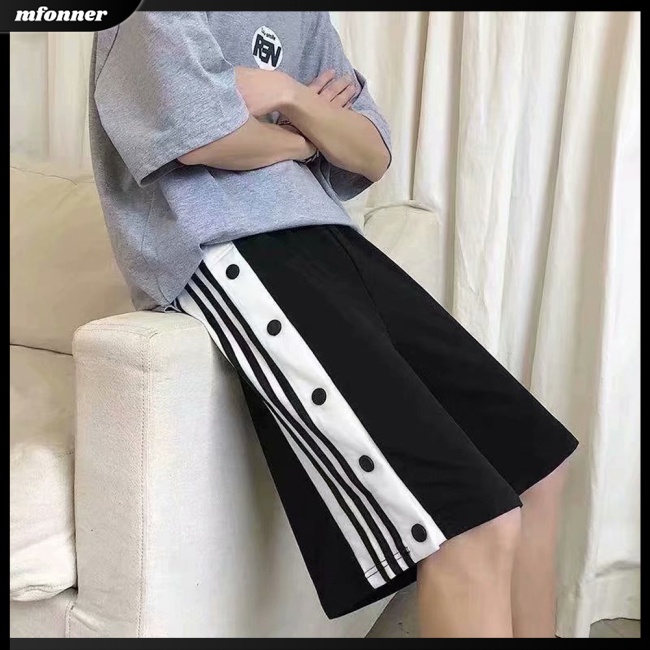Quần Short Thể Thao Ống Rộng Phối Nút Thời Trang Mùa Hè Dành Cho Nam