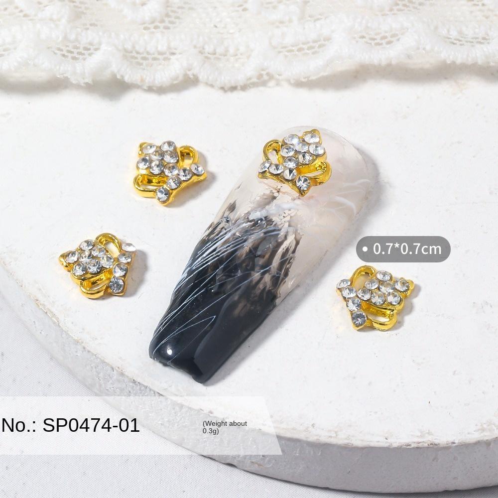 JARRED Phụ Kiện Trang Trí Móng Tay 3D Hình Vương Miện Nữ Hoàng Thời Trang Sang Trọng