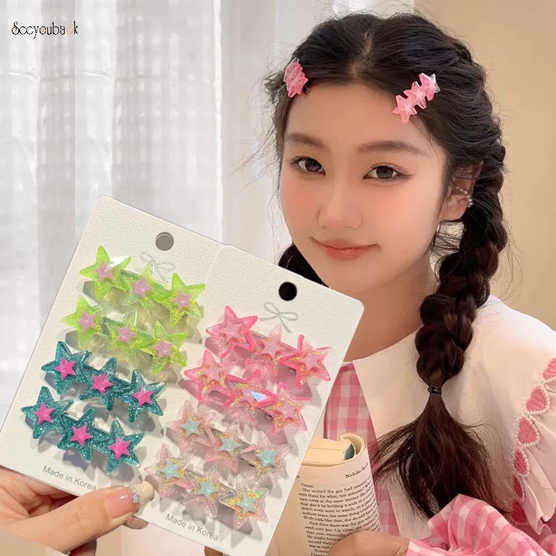 Kẹp Tóc Hình Ngôi Sao Năm Cánh Đính Đá Dễ Thương Y2K