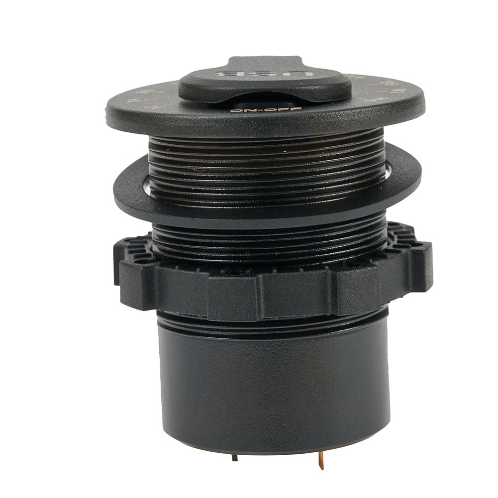 Ổ Cắm Sạc Hai Cổng USB 4.8A 5v Màn Hình Màu Đen Dùng Trong Oto