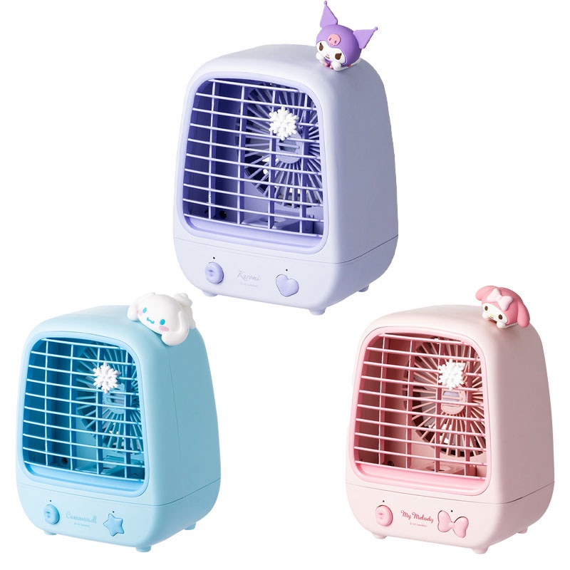 Quạt Phun Sương Làm Mát Mini 18Cm Hình Kuromi Cinnamoroll My Melody Dễ Thương