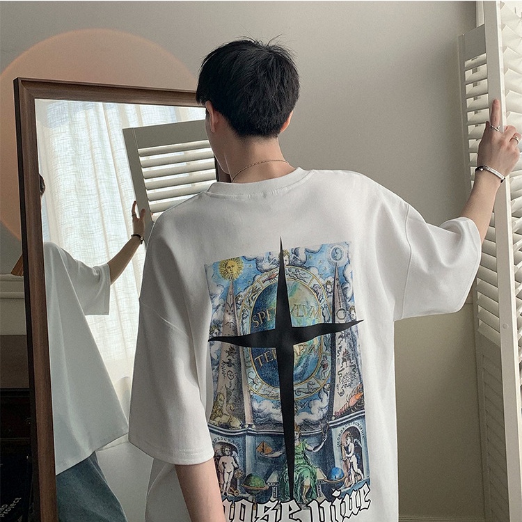áo Phông Nam Form Rộng Tay Lỡ Ngắn Tay In Hình Thời Trang TTL411