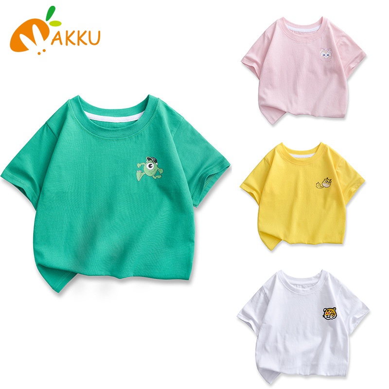 Áo Thun cotton Tay Ngắn Cổ Tròn Màu Sắc Xinh Xắn Cho Bé