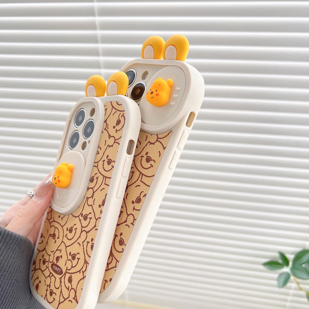 Ốp Điện Thoại TPU Silicon Mềm Chống Sốc In Hình Gấu Winnie 3D Cho iPhone 14 Pro Max 14 Plus 13 12 11