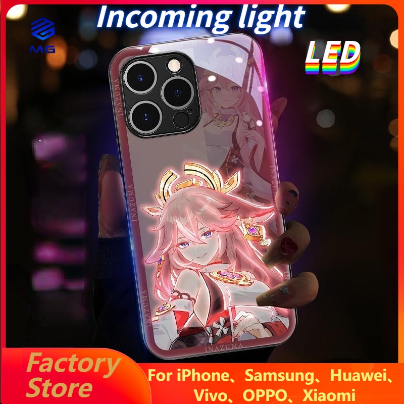 Ốp Điện Thoại Tráng Gương Có Đèn LED Cho iPhone 14Promax 14Plus 13Promax 12ProMax 7plus 8plus XR XS X XSMAX 11ProMax 11pro