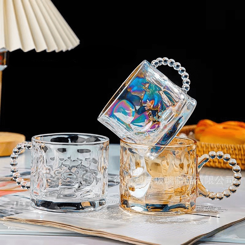 Cốc cốc sáng tạo chịu nhiệt độ cao ly thủy tinh vân búa dây đeo gió instagram cốc cà phê dung tích lớn gia dụng