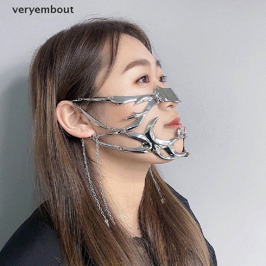 1 Mặt Nạ Rỗng Màu Bạc Phong Cách Gothic Thời Trang