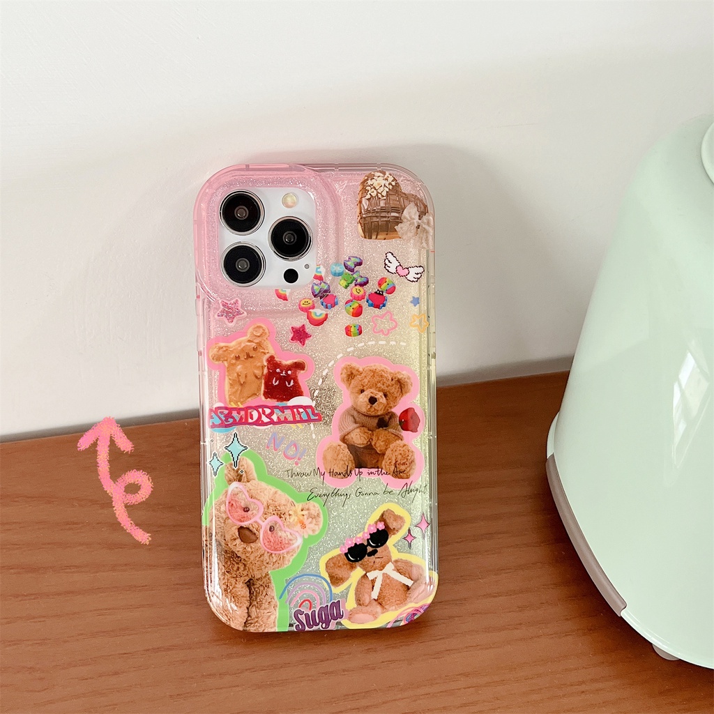 Ốp Điện Thoại TPU Dẻo Trong Suốt Họa Tiết Hoạt Hình Gấu / Thỏ Dễ Thương Chống Rơi Cho iphone 14 Pro Max 13 12 11