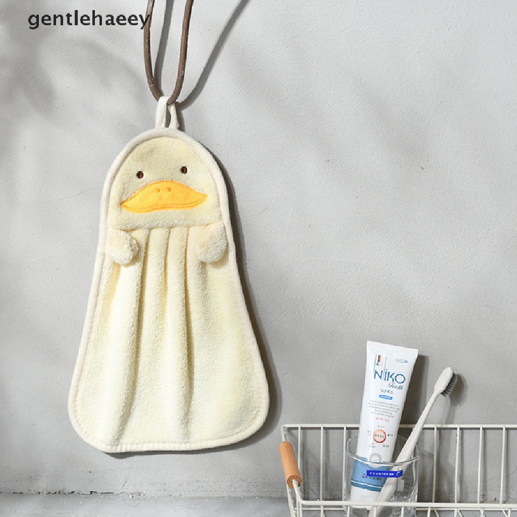 Gent Khăn Lau Tay Bằng Lông Cừu San Hô Thấm Hút Nước Hình Động Vật Hoạt Hình Dễ Thương Có Móc Treo Cho Trẻ Em EN