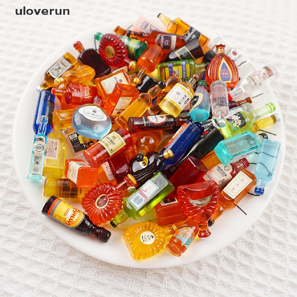 Set 10 Chai Rượu Mini Tỉ Lệ 1: 12 Dùng Để Trang Trí Nhà Búp Bê