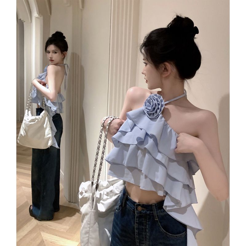 Áo Hai Dây Nhún Bèo Quyến Rũ Thời Trang Hè Cho Nữ