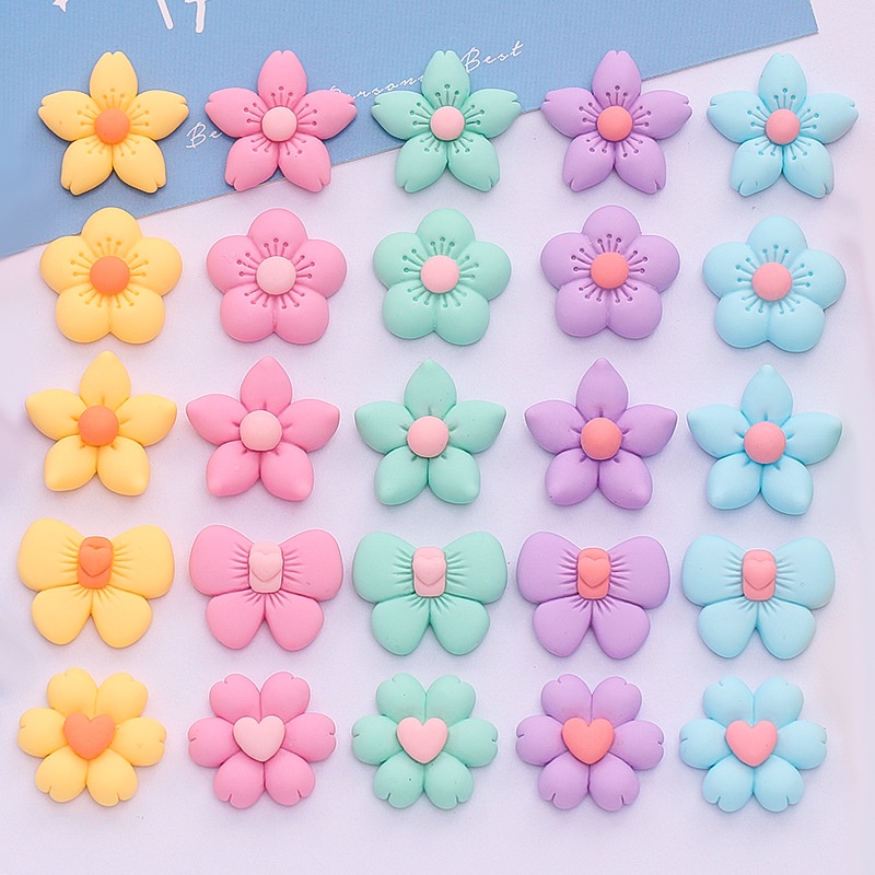 Bộ 10 Bông Hoa Anh Đào Bằng Nhựa Resin Trang Trí Sổ Tay DIY