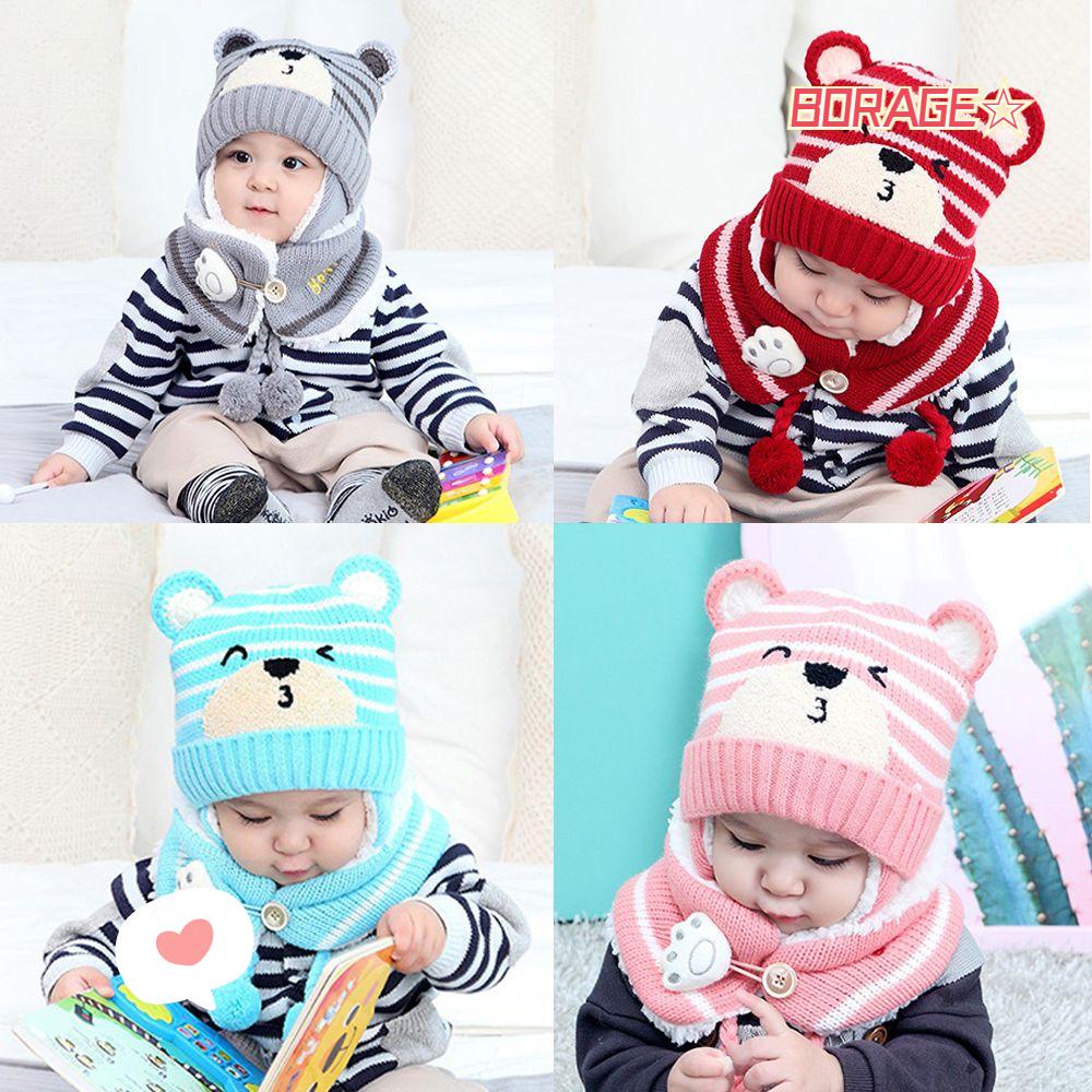 Set Khăn Choàng Cổ + Mũ Len Giữ Ấm Cho Bé