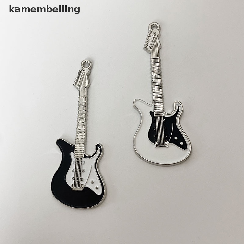 Kamembelling Kẹp Tóc Hình Đàn Guitar Màu Trắng Đen Y2K Phong Cách Lolita