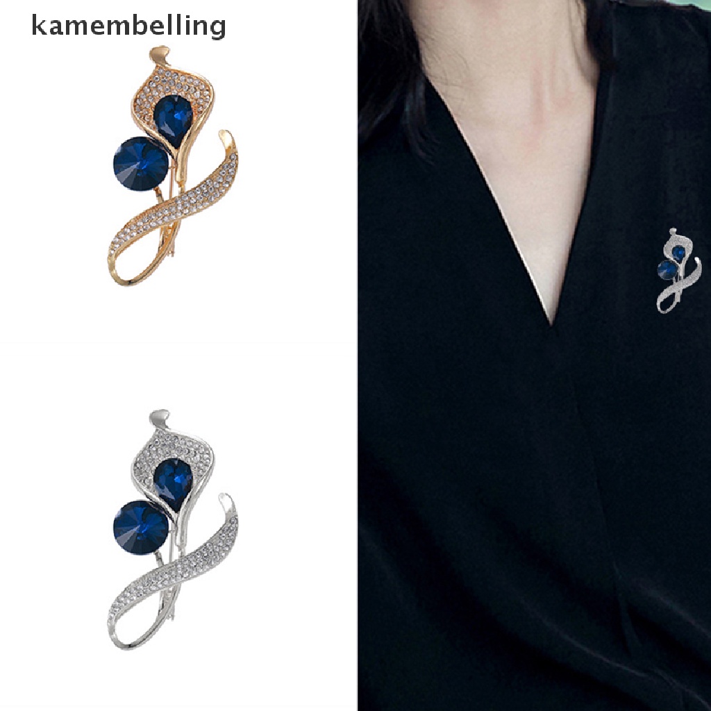 Ghim Cài Áo Hình Bông Hoa Đính Đá Pha Lê Xanh Dương Trong Suốt Thời Trang Cho Nam Và Nữ