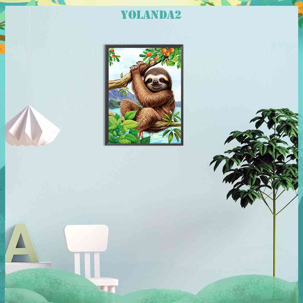 Tranh Đính Đá Kim Cương Toàn Bộ 5D DIY Hình Vẽ Con Lười