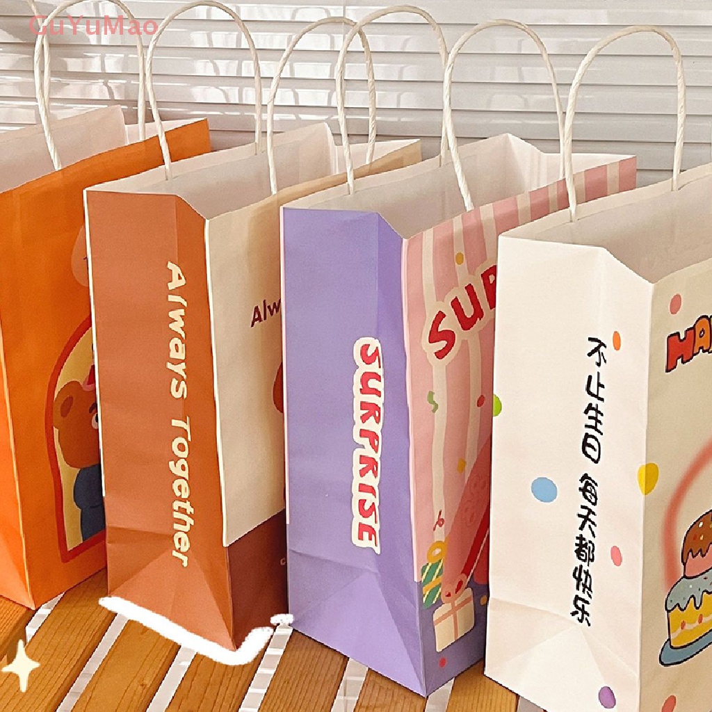 Bộ 5 Túi Giấy Đựng Quà Họa Tiết Hoạt Hình Dễ Thương