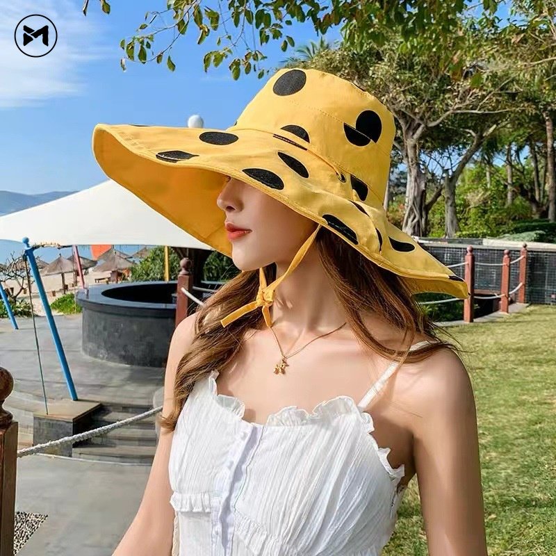 Nón Tai Bèo Phối Ren Vành Rộng Thêu Họa Tiết Thời Trang Đi Biển 2023