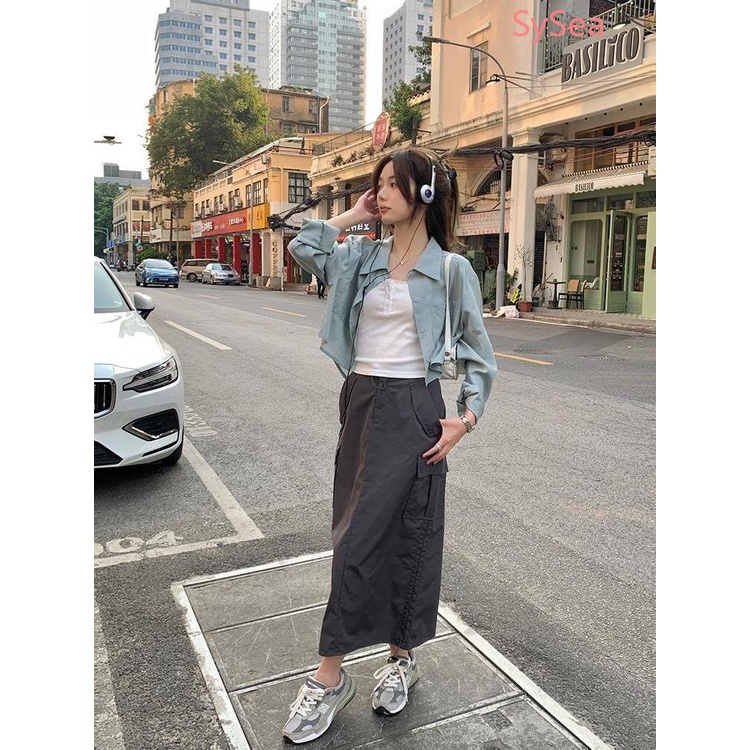 Áo Sơ Mi Dài Tay Cổ Polo Thiết Kế Không Đồng Đều Thời Trang Theo Phong Cách Pháp Cho Nữ