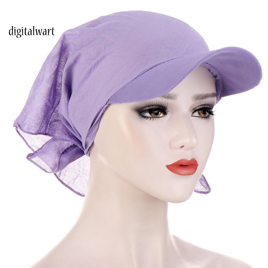 Kỹ Thuật Số| Mũ Turban Rộng Vành Che Nắng Thoáng Khí Màu Sắc Đơn Giản Thời Trang