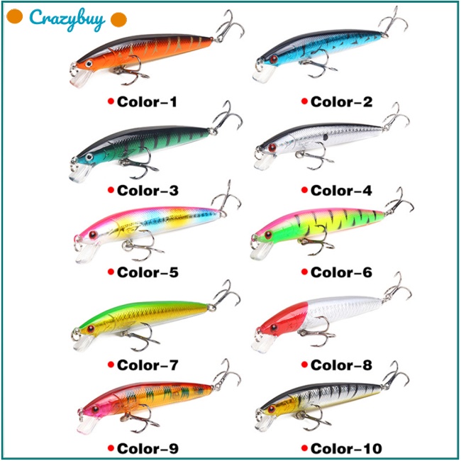 Cr Mồi Câu Cá Giả 10 Màu 7g / 10cm Bằng Nhựa Cứng