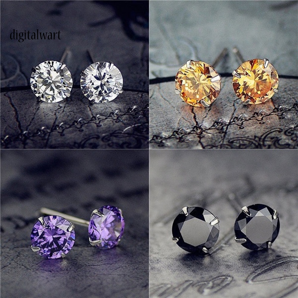 Kỹ Thuật Số| Bông Tai HợP Kim DạNg TròN ĐíNh Đá ThờI Trang