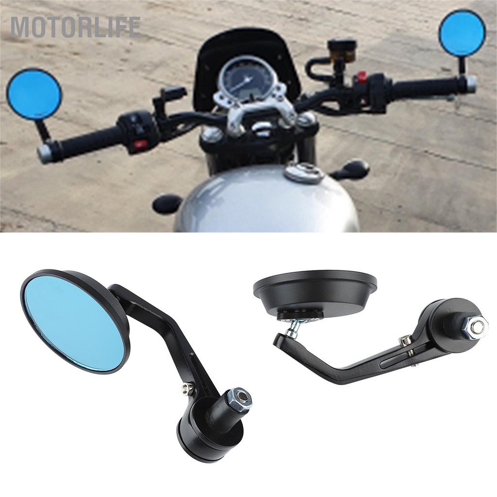 Motorlife Cặp Gương Chiếu Hậu Xe Máy Góc Nhìn Rộng Hợp Kim Nhôm Tay Lái Đa Năng Cho