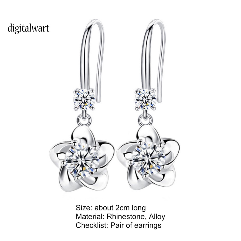 Kỹ Thuật Số| 1 Đôi Bông Tai Hình Hoa Đính Đá Lấp Lánh Dành Cho Nữ