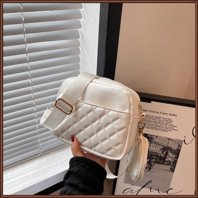 Túi Đeo Chéo Bằng Da Pu Màu Trơn Đơn Giản Thời Trang Cho Nữ