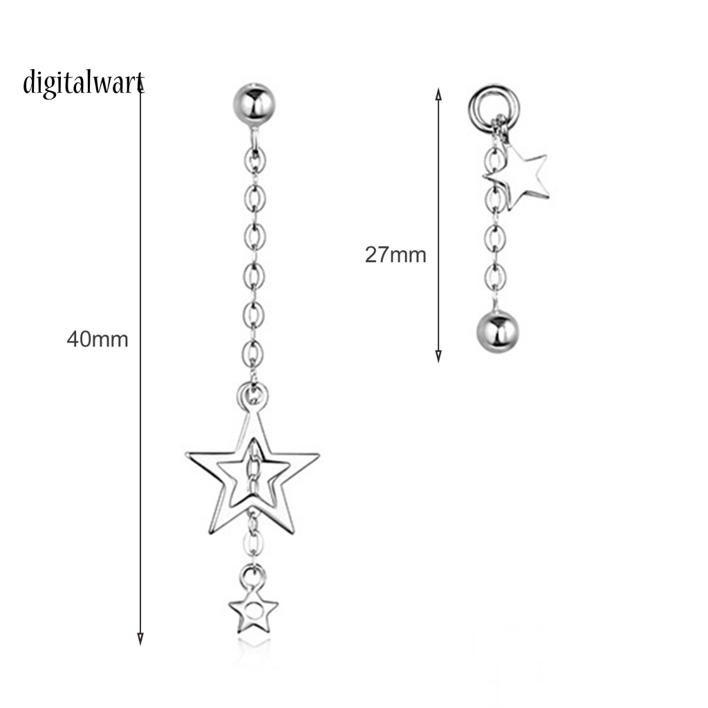 Kỹ Thuật Số| 1 Đôi Bông Tai Dáng Dài Mặt Ngôi Sao Phối Tua Rua Màu Sắc Ngọt Ngào Thời Trang