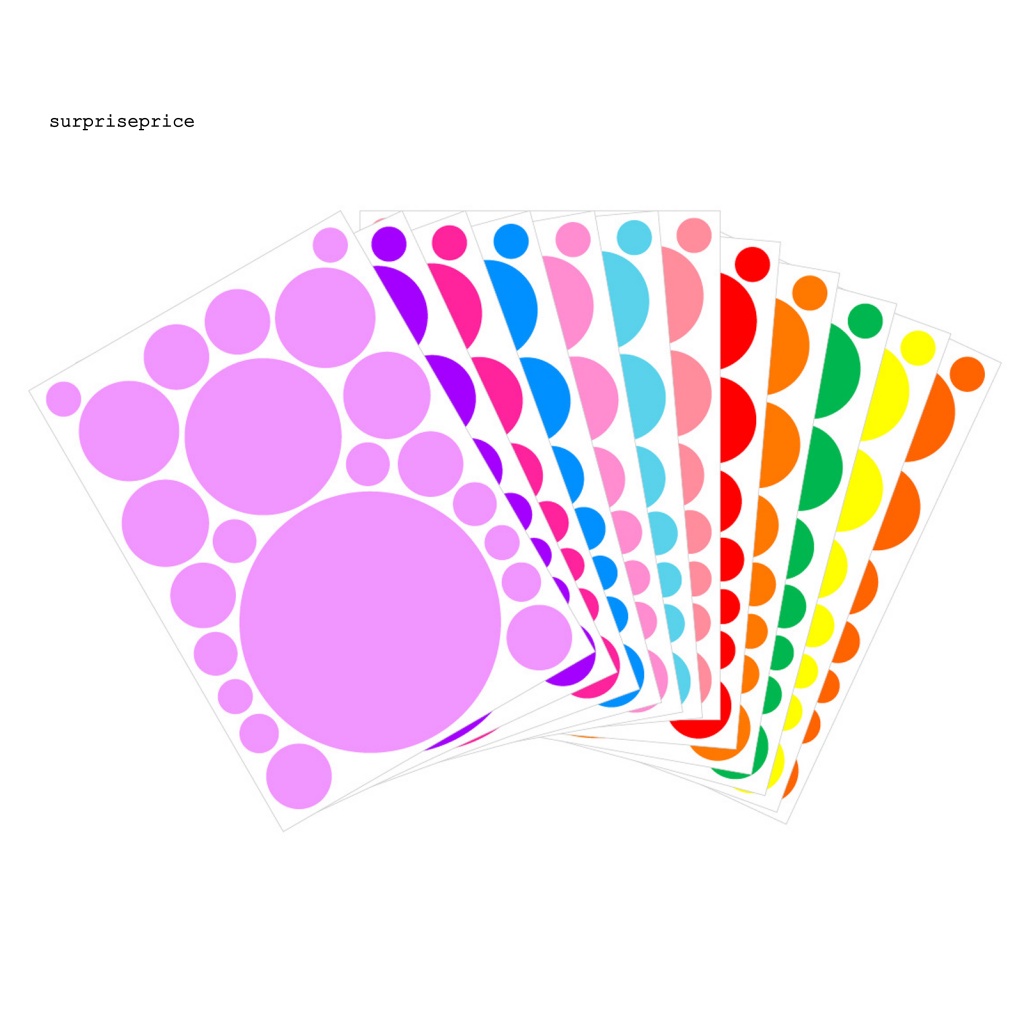 Set 12 Tấm Sticker Dán Tường Tự Dính Họa Tiết Chấm Bi Nhiều Màu Sắc Trang Trí Nhà Cửa